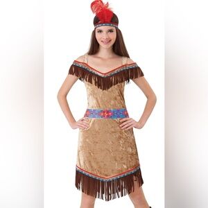 Totally Ghoul Adult Charming Native Indian Woman's Halloween Costume OneSize NWT